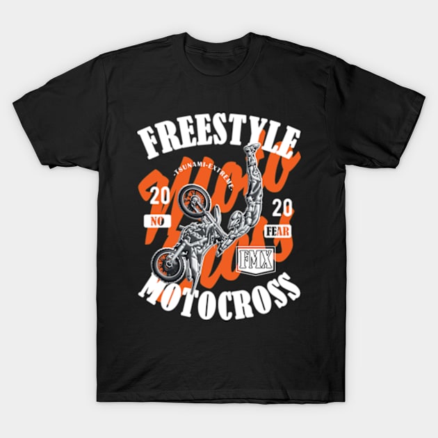 Freestyle Motocross FMX No Fear Orange T-Shirt by Hariolf´s Mega Store